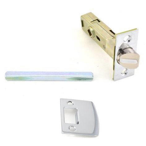 Baldwin Privacy Knob Replacement Latch with Full Lip Strike in Polished Chrome