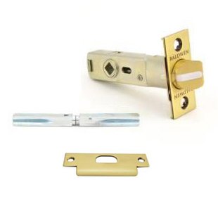 Baldwin Privacy Lever Replacement Latch with ASA Strike in Vintage Brass