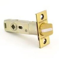 Baldwin Privacy Lever Replacement Latch in PVD Lifetime Satin Brass