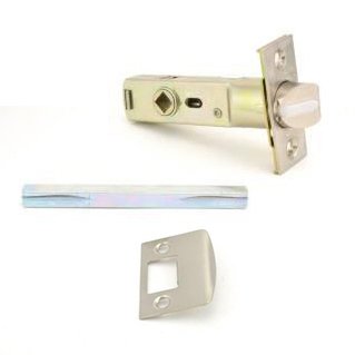 Baldwin Passage Lever Replacement Latch with Full Lip Strike in Lifetime Pvd Satin Nickel