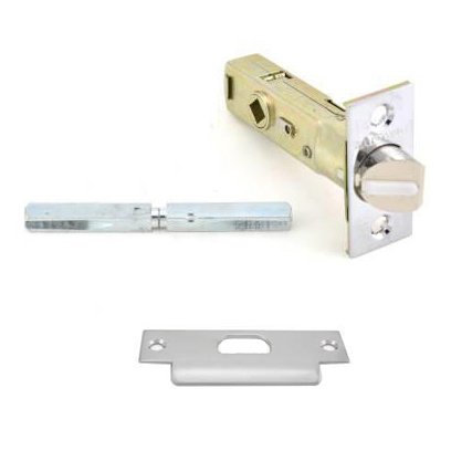 Baldwin Privacy Lever Replacement Latch with ASA Strike in Satin Chrome