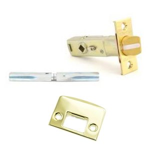 Baldwin Privacy Lever Replacement Latch with Full Lip Strike in Lifetime Pvd Polished Brass