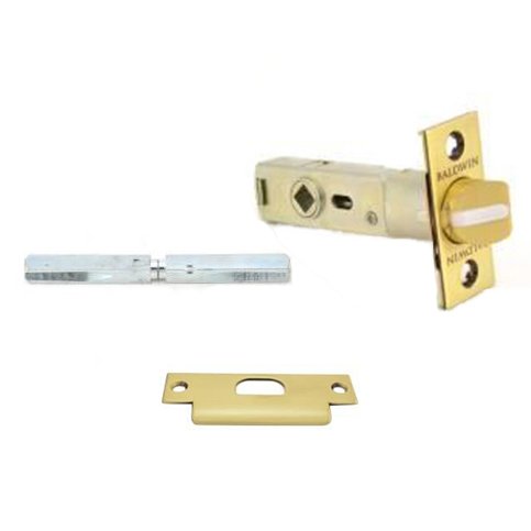 Baldwin Privacy Lever Replacement Latch with ASA Strike in PVD Lifetime Satin Brass