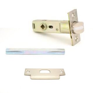 Baldwin Privacy Lever Replacement Latch with ASA Strike in Lifetime Pvd Satin Nickel
