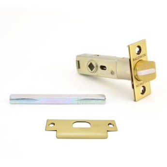 Baldwin Privacy Knob Replacement Latch with ASA Strike in Satin Brass and Brown