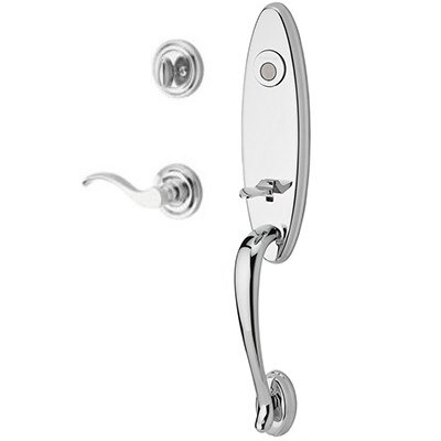 Baldwin Right Handed Full Dummy Handleset with Curve Lever in Polished Chrome