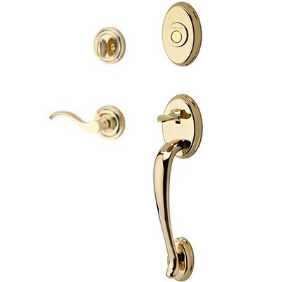 Baldwin Right Handed Full Dummy Handleset with Curve Lever in Polished Brass