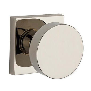 Baldwin Full Dummy Contemporary Door Knob with Contemporary Square Rose in Polished Nickel