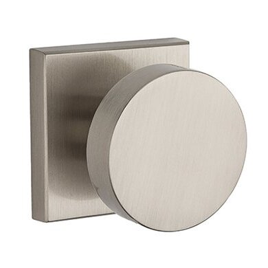 Baldwin Full Dummy Contemporary Door Knob with Contemporary Square Rose in Satin Nickel