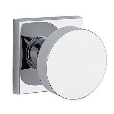 Baldwin Full Dummy Contemporary Door Knob with Contemporary Square Rose in Polished Chrome