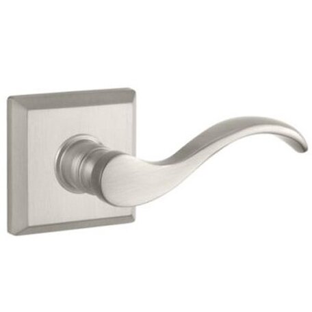 Baldwin Full Dummy Door Lever with Traditional Square Rose in Satin Nickel