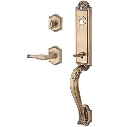 Baldwin Right Handed Full Dummy Handleset with Decorative Lever in Matte Brass & Black