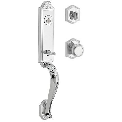 Baldwin Full Dummy Handleset with Traditional Knob in Polished Chrome