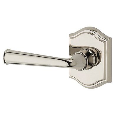 Baldwin Left Handed Full Dummy Federal Door Lever with Traditional Arch Rose in Polished Nickel