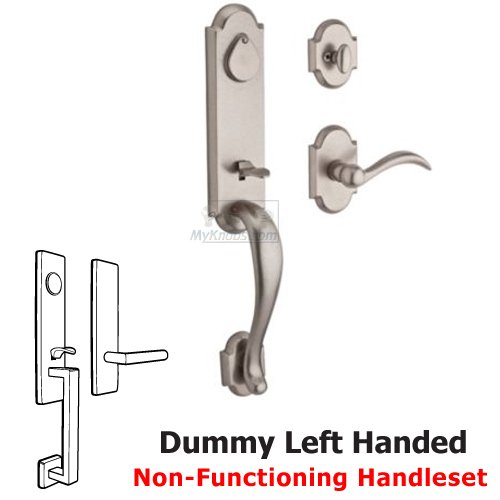 Baldwin Left Handed Full Dummy Handleset with Arch Lever in White Bronze