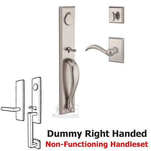Baldwin Right Handed Full Dummy Handleset with Arch Lever in White Bronze