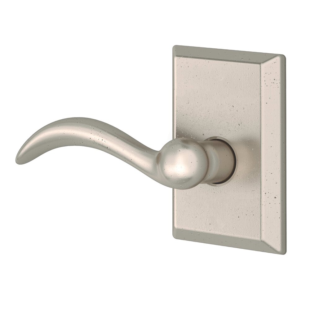 Baldwin Half Dummy Rustic Square Rose with Left Handed Rustic Arch Lever in White Bronze