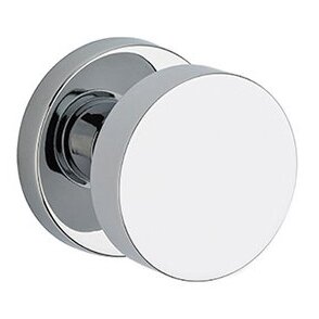 Baldwin Single Dummy Contemporary Door Knob with Contemporary Round Rose in Polished Chrome