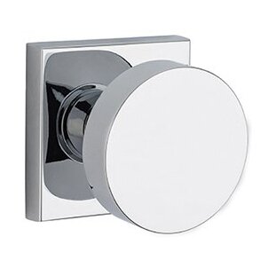 Baldwin Single Dummy Contemporary Door Knob with Contemporary Square Rose in Polished Chrome