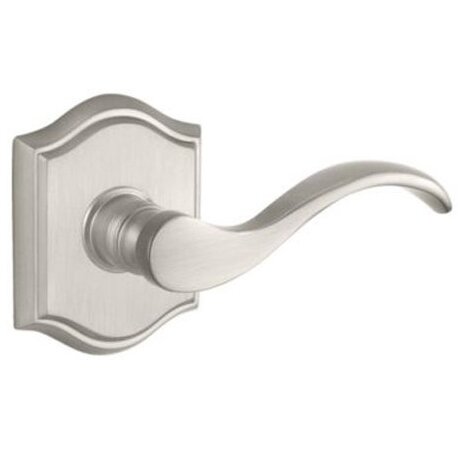 Baldwin Right Handed Single Dummy Door Lever with Traditional Arch Rose in Satin Nickel