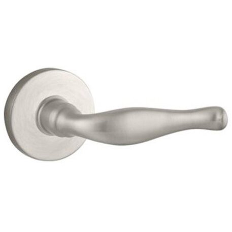 Baldwin Right Handed Single Dummy Door Lever with Traditional Round Rose in Satin Nickel
