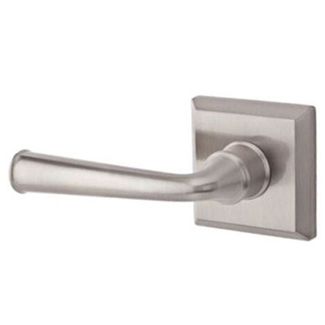 Baldwin Left Handed Single Dummy Door Lever with Traditional Square Rose in Satin Nickel