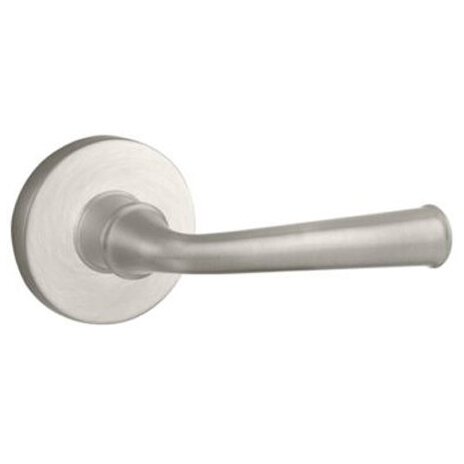 Baldwin Right Handed Single Dummy Door Lever with Contemporary Round Rose in Satin Nickel