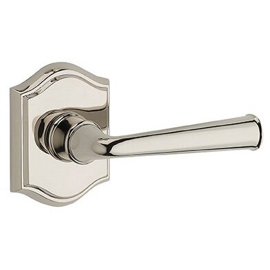 Baldwin Right Handed Single Dummy Federal Door Lever with Traditional Arch Rose in Polished Nickel