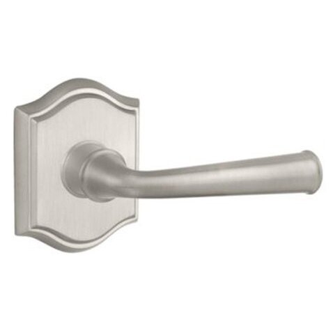 Baldwin Right Handed Single Dummy Door Lever with Traditional Arch Rose in Satin Nickel