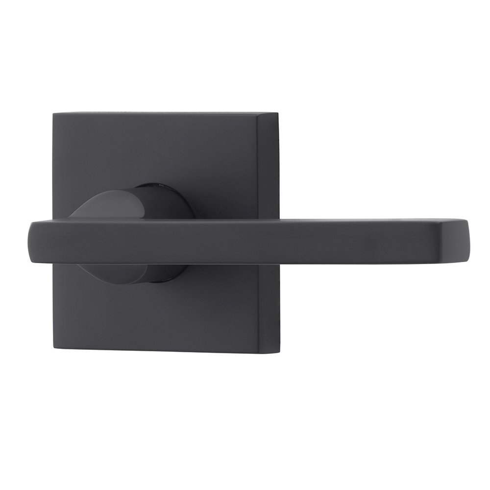 Baldwin Right Handed Single Dummy Door Lever with Contemporary Rose in Satin Black