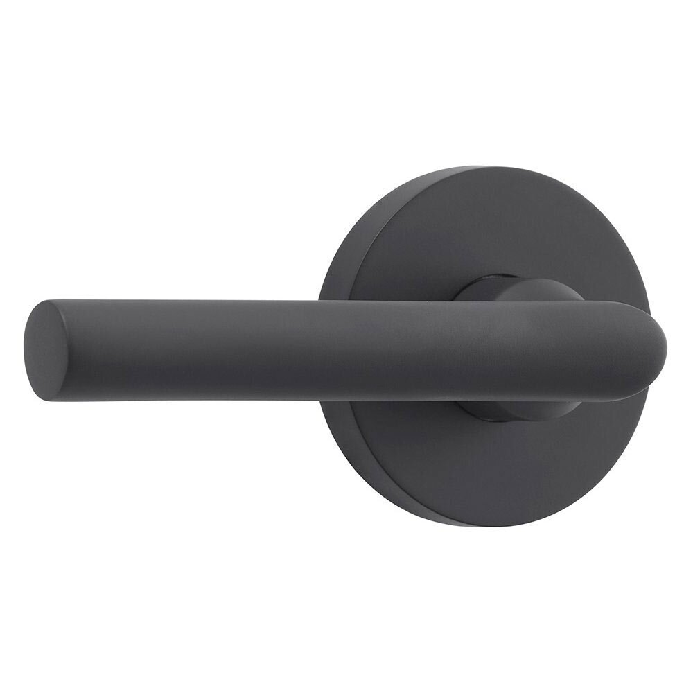 Baldwin Single Dummy Door Lever with Contemporary Round Rose in Satin Black