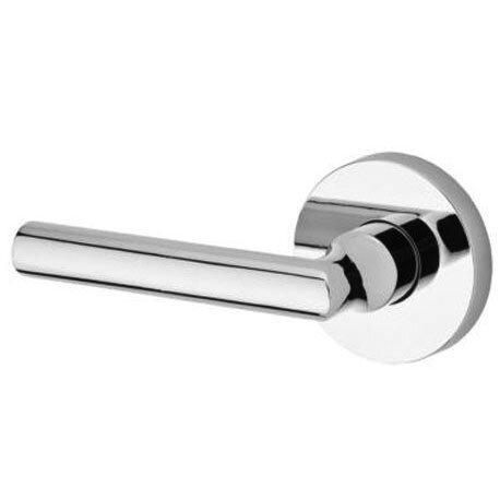 Baldwin Single Dummy Door Lever with Contemporary Round Rose in Polished Chrome