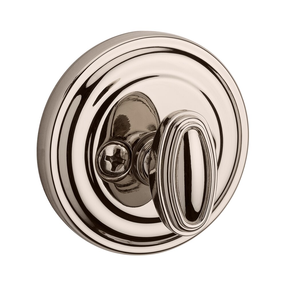 Baldwin Patio (One-Sided) Traditional Round Deadbolt in Polished Nickel
