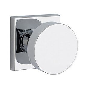 Baldwin Privacy Contemporary Door Knob with Contemporary Square Rose in Polished Chrome