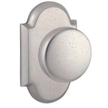 Baldwin Privacy Door Knob with Arch Rose in White Bronze