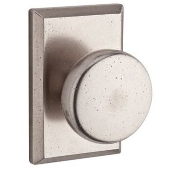 Baldwin Privacy Door Knob with Square Rose in White Bronze