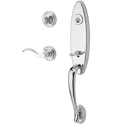 Baldwin Right Handed Single Cylinder Handleset with Curve Lever in Polished Chrome