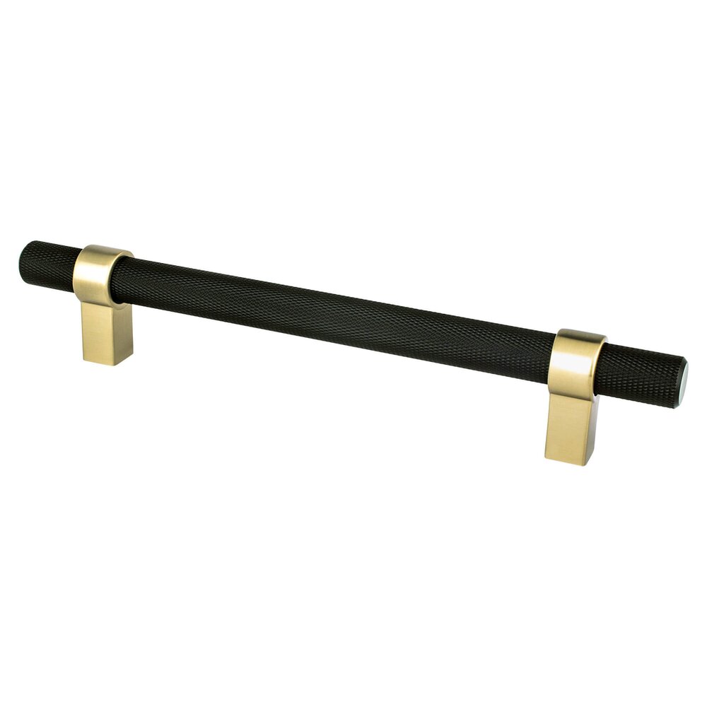 Berenson Hardware 160mm Centers Uptown Appeal Pull in Matte Black and Modern Brushed Gold