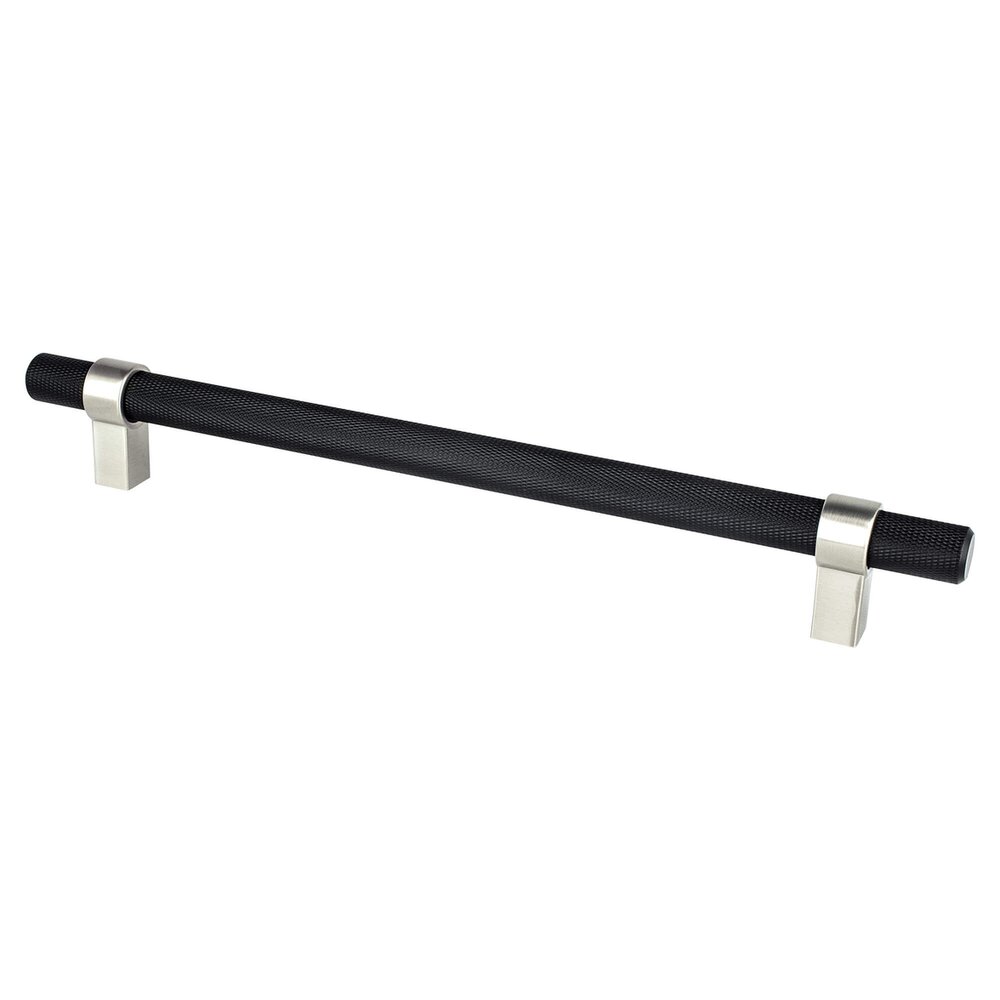 Berenson Hardware 224mm Centers Uptown Appeal Pull in Matte Black and Brushed Nickel