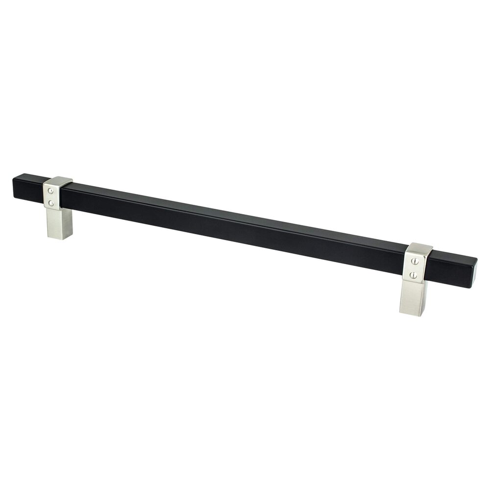 Berenson Hardware 224mm Centers Classic Comfort Pull in Matte Black and Brushed Nickel