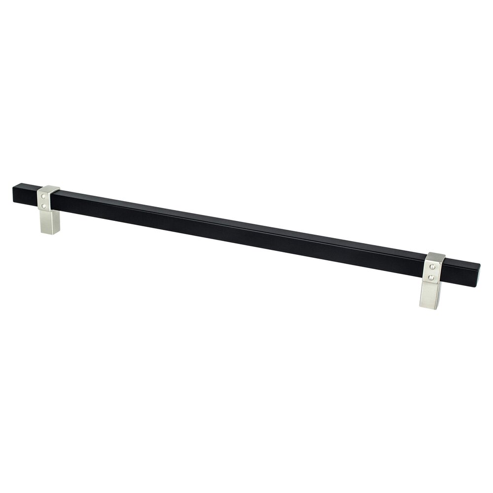 Berenson Hardware 12" Centers Classic Comfort Appliance Pull in Matte Black and Brushed Nickel