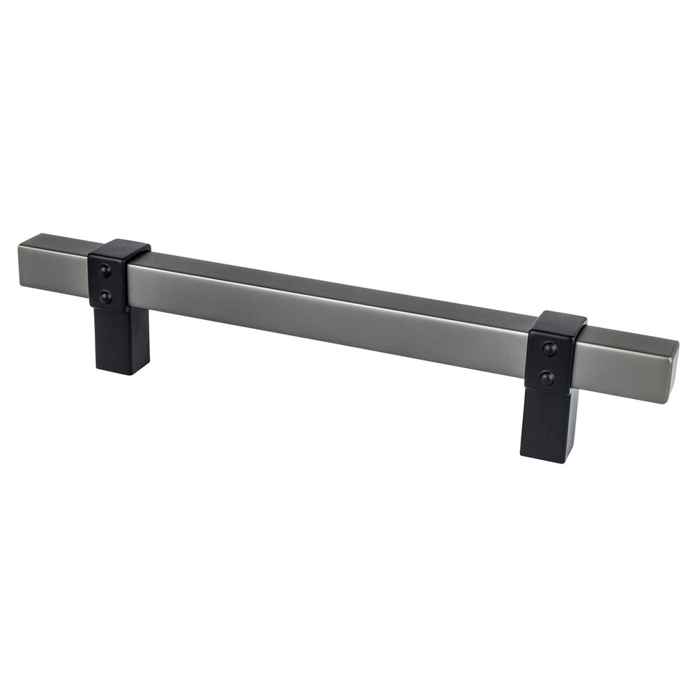 Berenson Hardware 128mm Centers Classic Comfort Pull in Slate and Matte Black