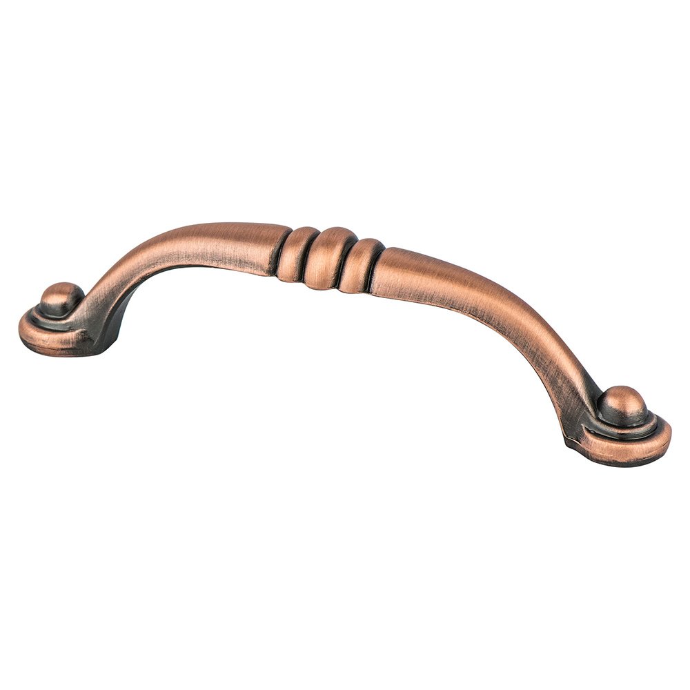 Berenson Hardware 3 3/4" Centers Timeless Charm Pull in Brushed Antique Copper