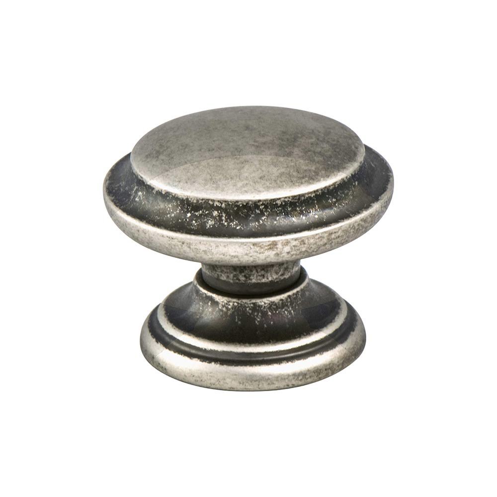 Berenson Hardware 1 3/8" Diameter Artisan Inspired Ringed Knob in Rustic Nickel