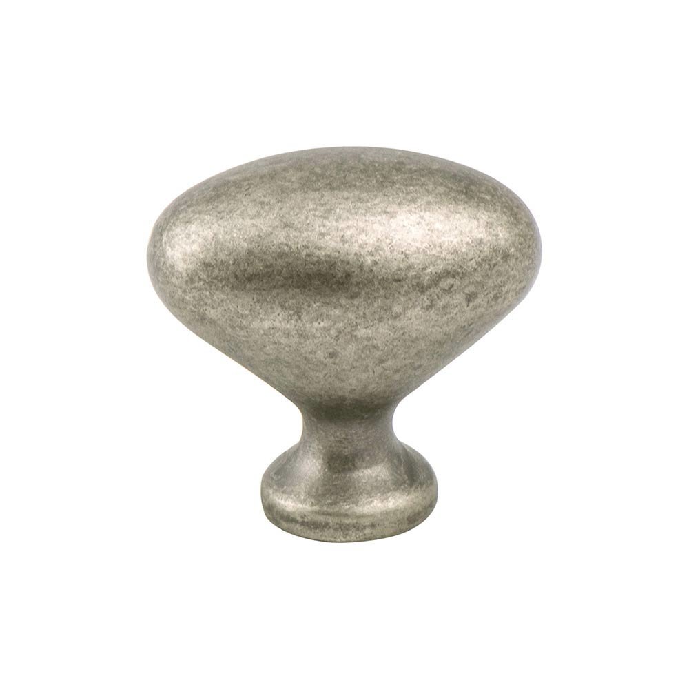 Berenson Hardware 1 5/16" Long Timeless Charm Oval Knob in Weathered Nickel