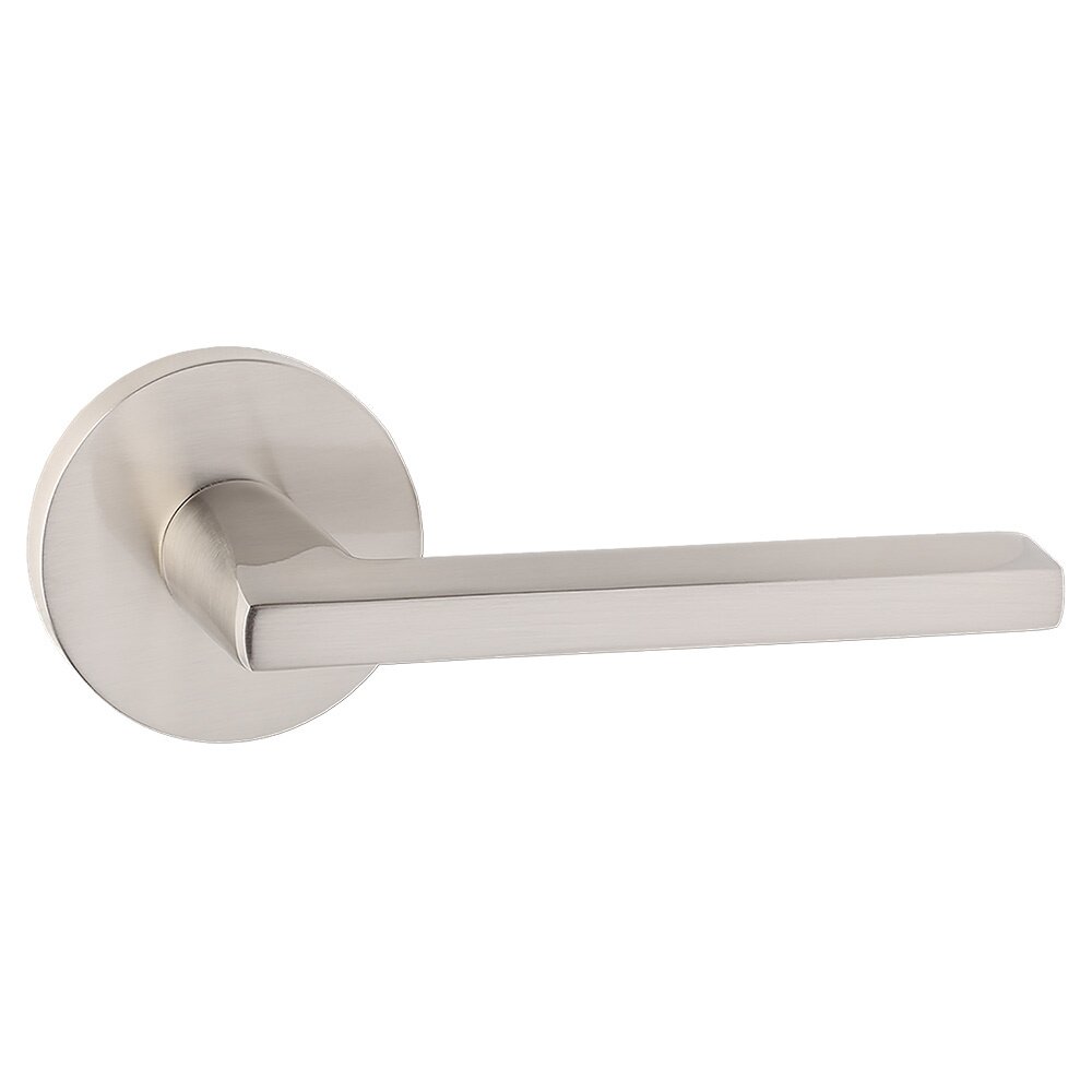 Bravura Hardware Passage Contemporary Round Rosette with Contemporary Thin Lever in Satin Nickel