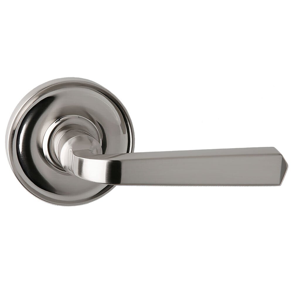 Bravura Hardware Dummy Round Rosette with Traditional Straight Lever in Satin Nickel