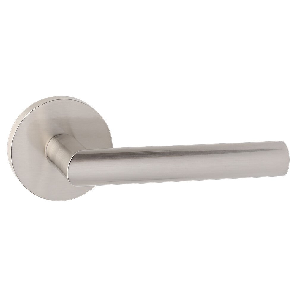 Bravura Hardware Dummy Contemporary Round Rosette with Contemporary Wide Lever in Satin Nickel