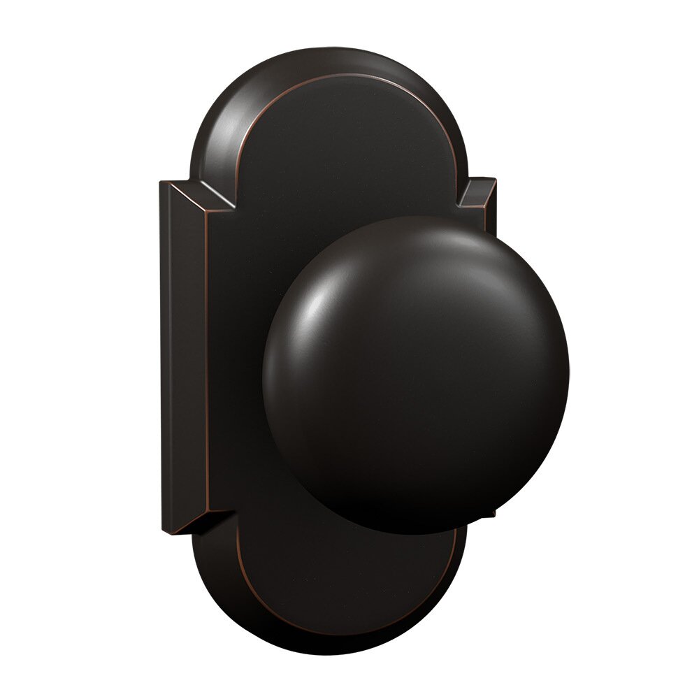 Bravura Hardware Passage Large Arch Rosette with Classic Round Knob in Oil Rubbed Bronze