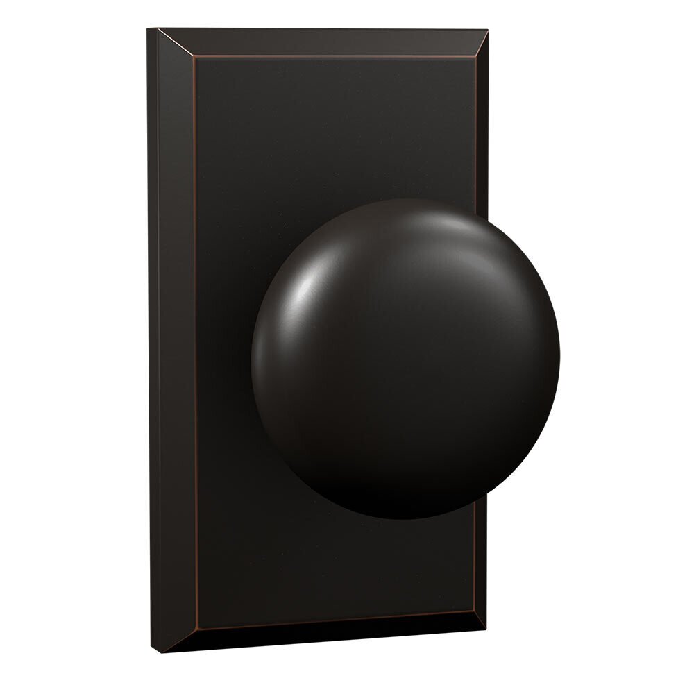 Bravura Hardware Privacy Large Rectangular Rosette with Classic Round Knob in Oil Rubbed Bronze